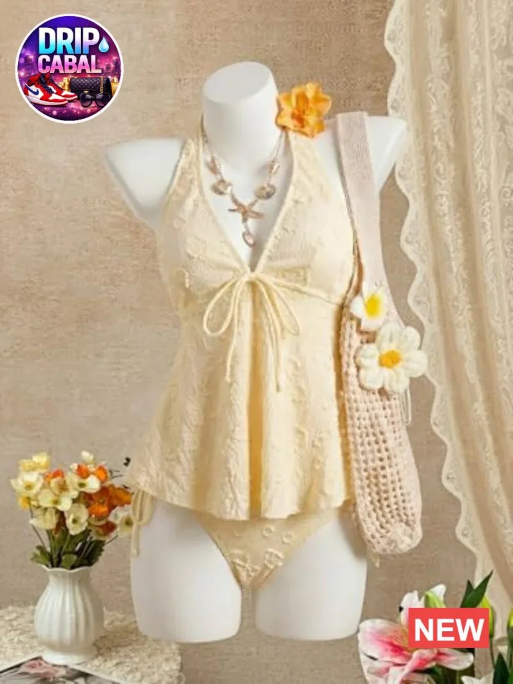 Tankini Swimsuits Textured Flowy Halter Bikini Set Tummy Control Modest Bathing